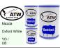 Preview: Mazda, Oxford White, YO / UB: 500ml Lackdose + 500ml Klarlack + 250ml Härter - Set, von ATW Autoteile West.